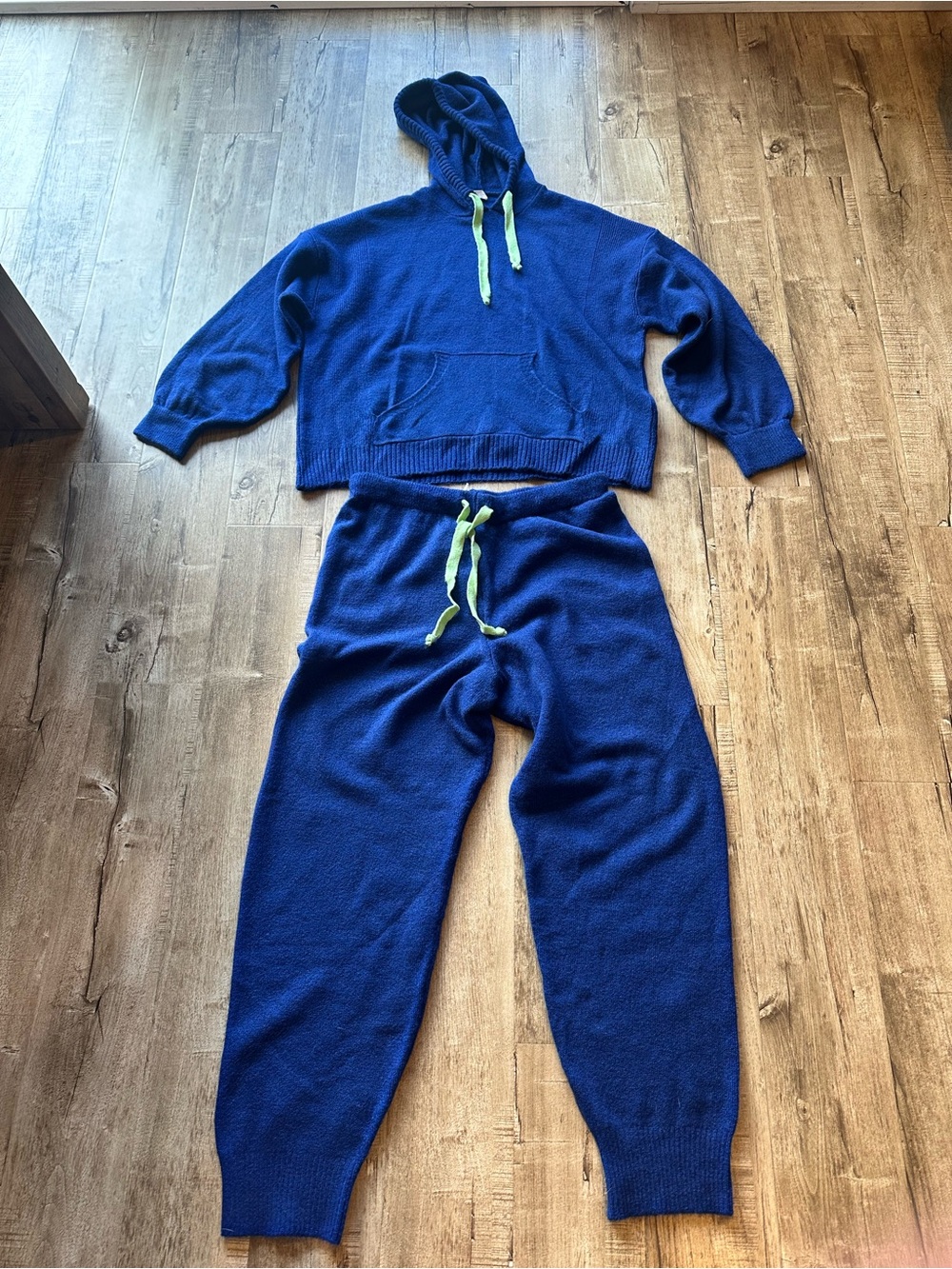 Daily Practice Knit Jogger Set Pants/Sweater in Royal Blue Size XL